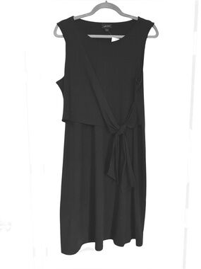 ✨NWT J. Jill Wearever Black Faux Wrap Tie Front Midi Dress NWT Size M